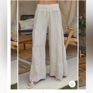 Linen Wide-Leg Pants